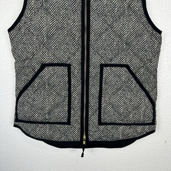 J Crew Down Vest Women XS Excursion Herringbone Quilted Preppy Outdoor - Picture 4 of 11